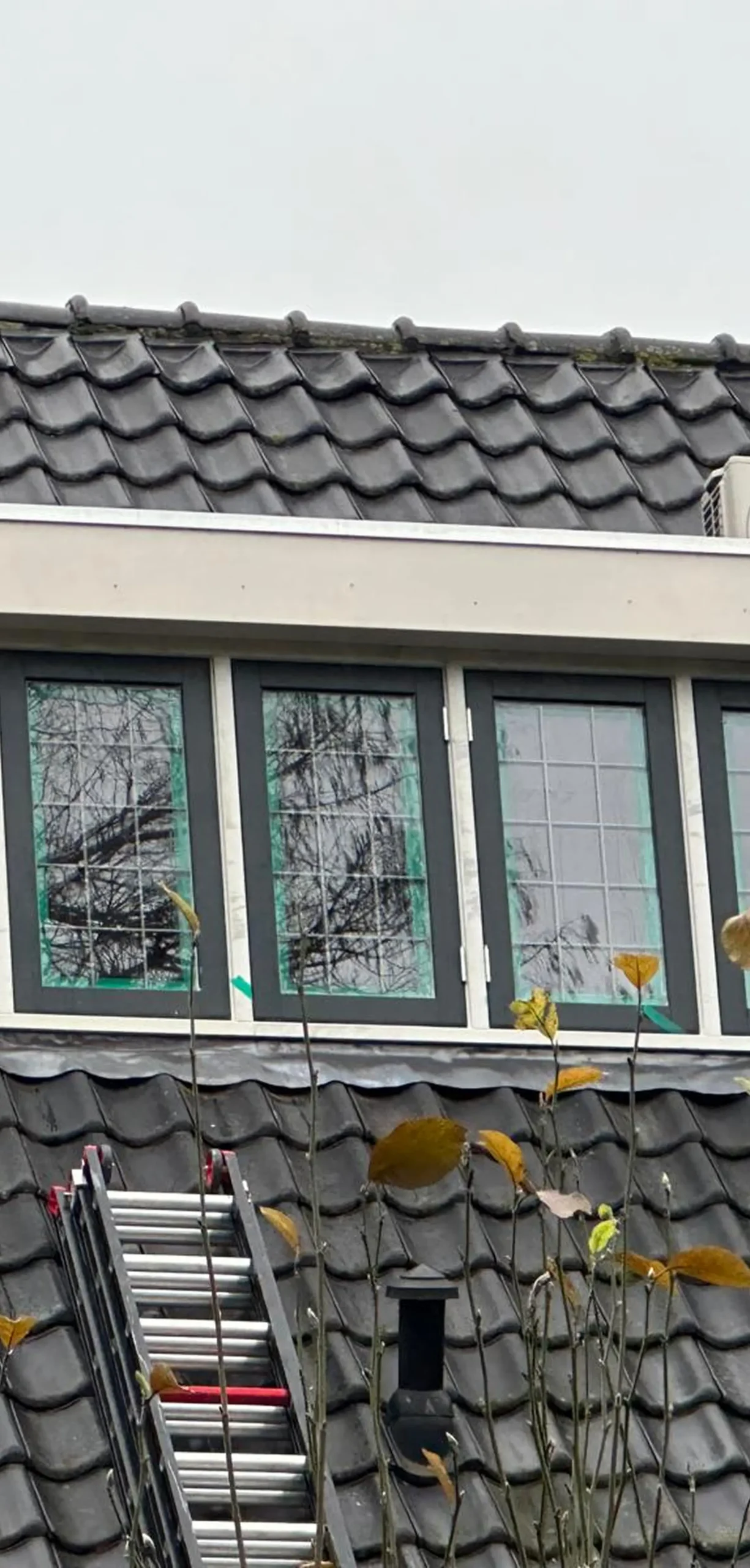 Nieuwe dakkapel van bovenaf